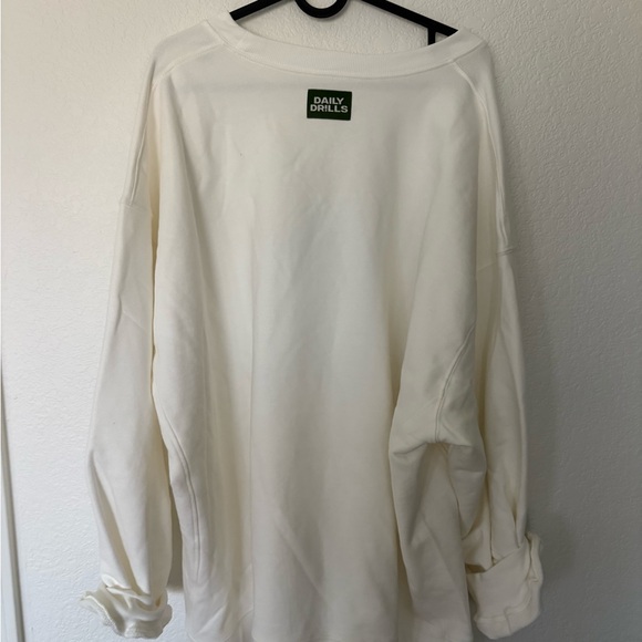 Daily Drills Cream and Green Sweatshirt - Picture 3 of 3
